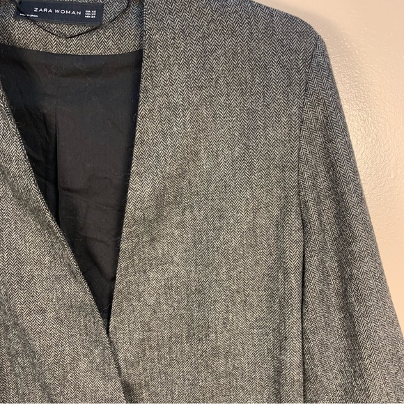 Zara Herringbone Oversized Wool Blend Blazer Jacket - Picture 15 of 15
